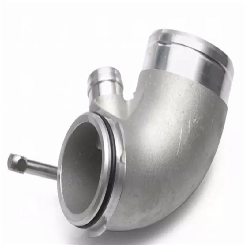 Aluminium alloy 90-degree automobile turbine elbow for lateral engine turbo positioning