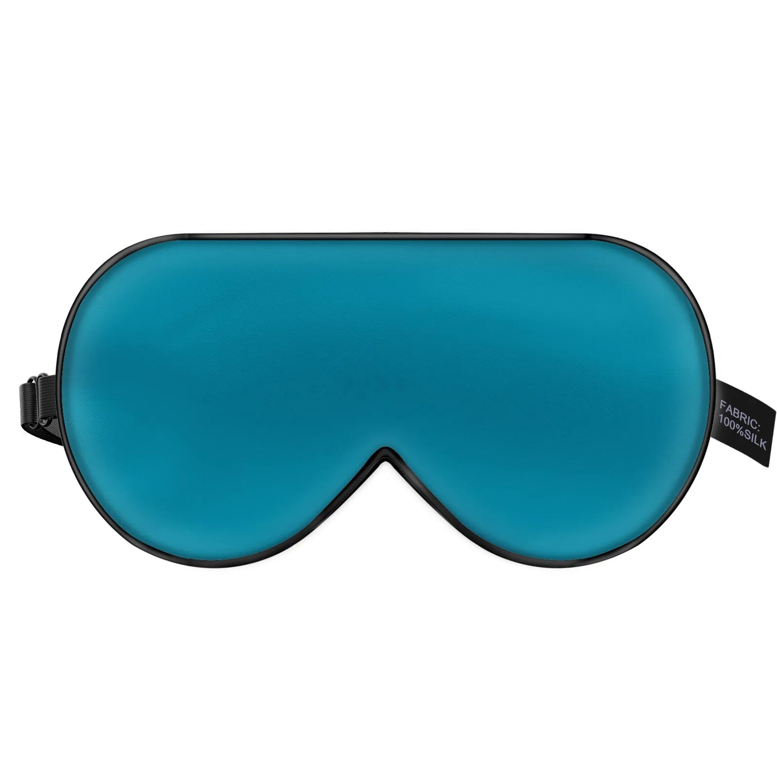 Double-sided mulberry silk sleep eye mask with embroidered printed pattern in various colours.