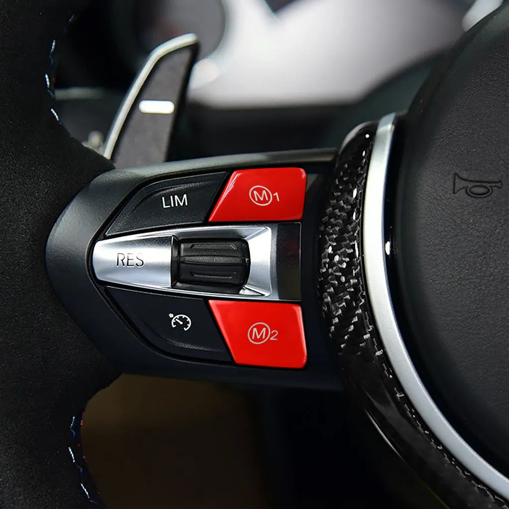 BMW steering wheel M1 M2 replacement buttons in red and blue colours for F30 F34 models