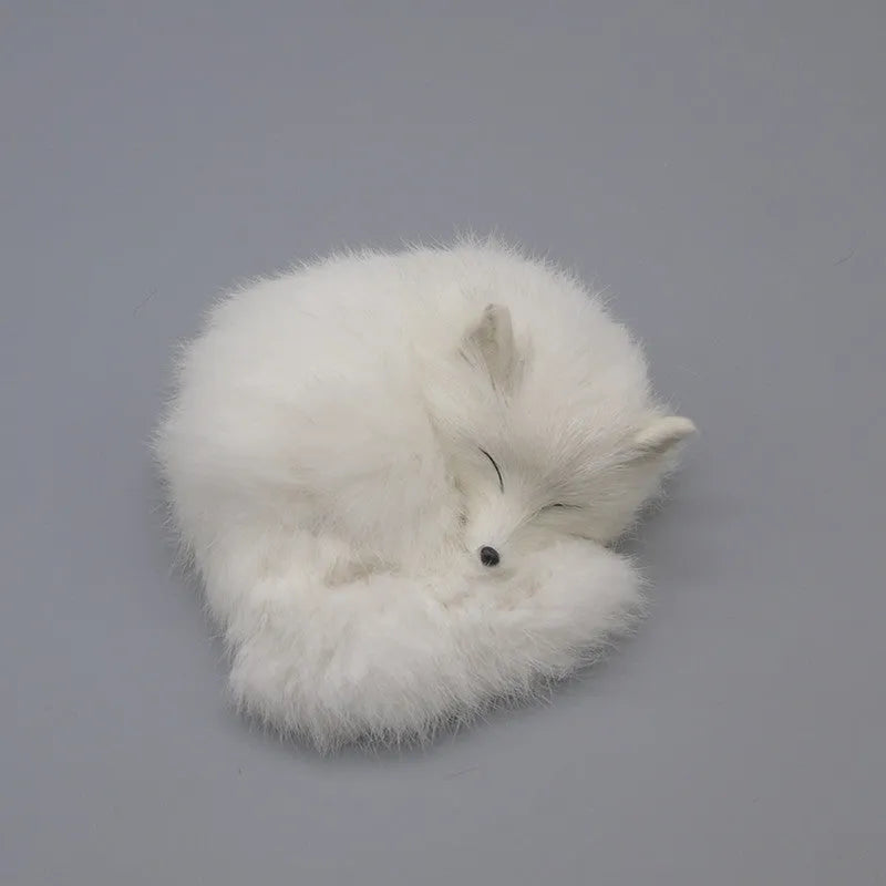 Artificial fox fur handicraft decoration in white, red, or yellow colours measuring 15cm with car accessory