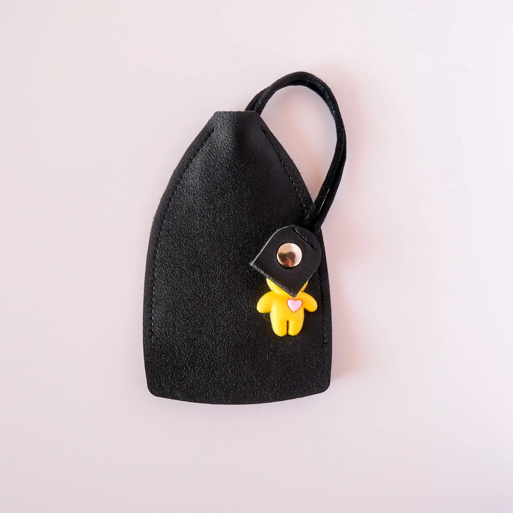 PU leather car key organiser case in five colours with a keychain loop