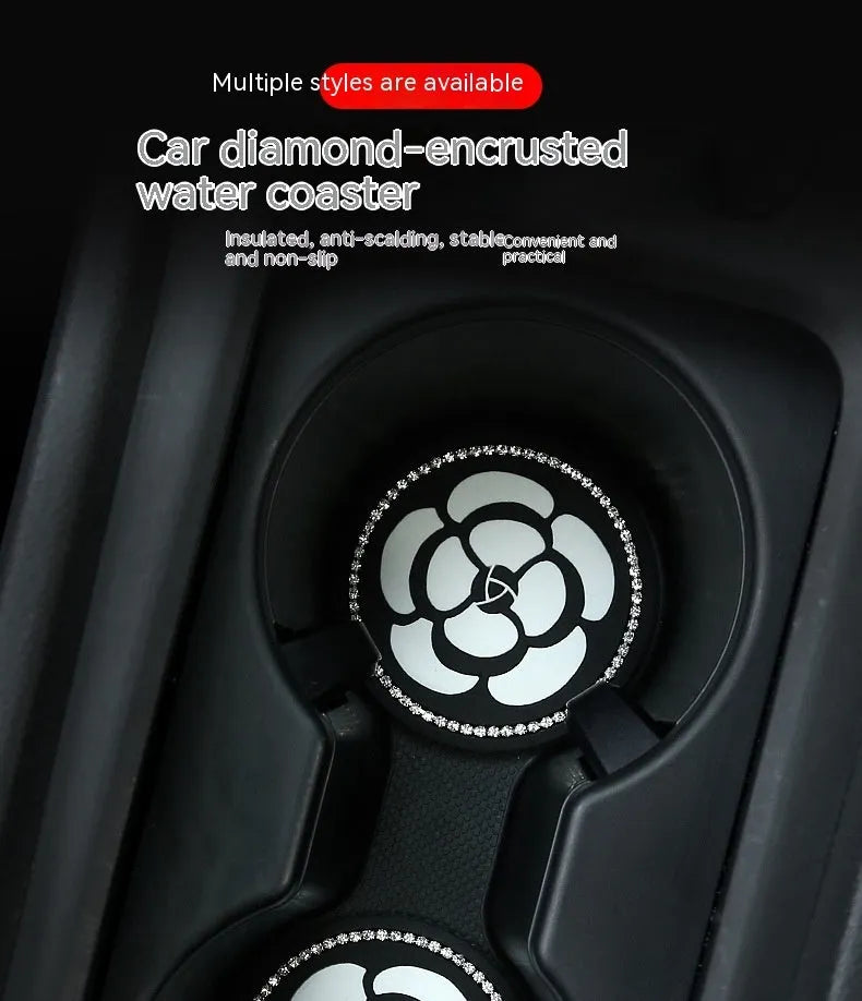 PVC plastic car cup holder coaster mat in a choice of four pattern designs.
