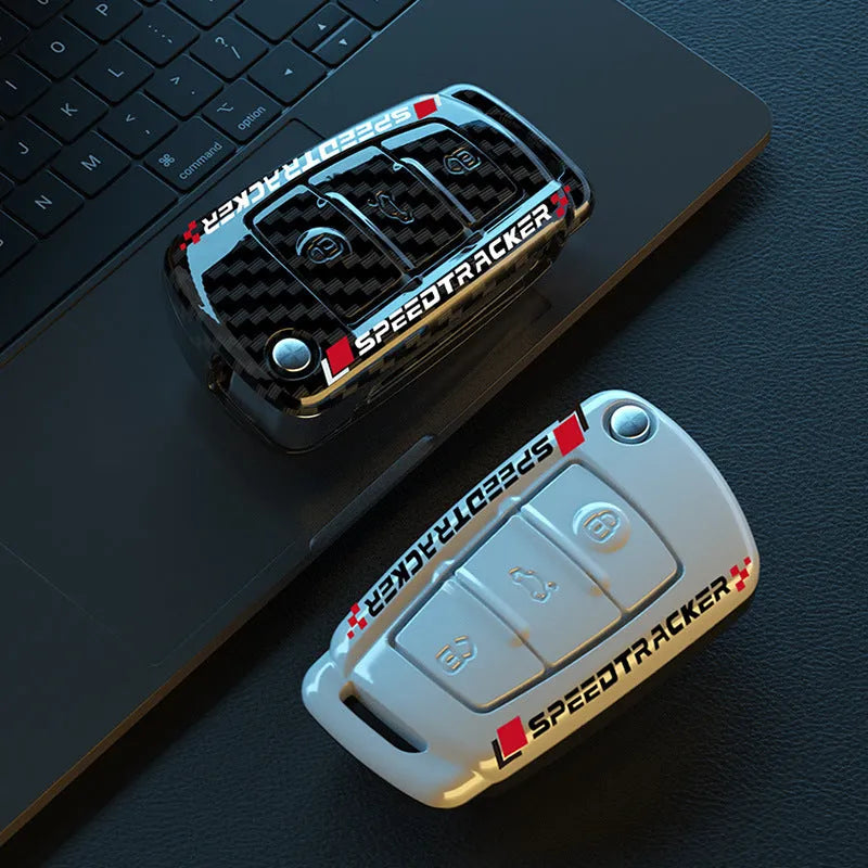Carbon fibre style car key cover with mirror surface in feilin material