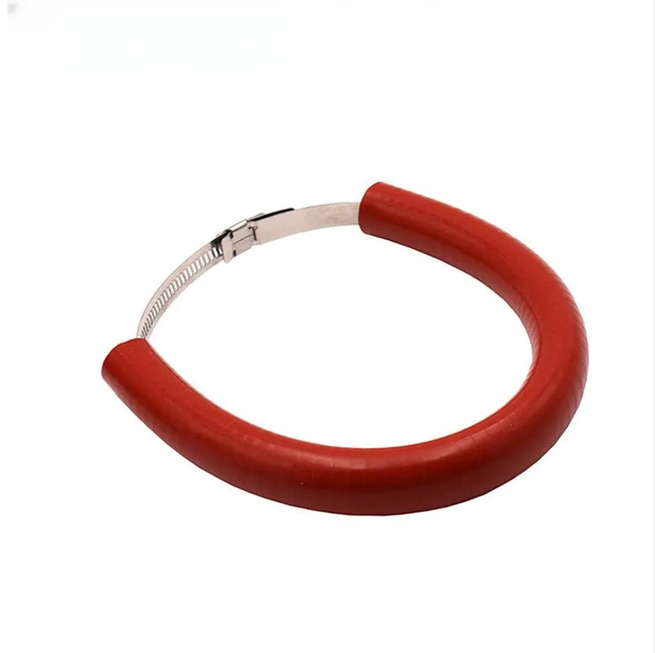 Universal motorcycle exhaust pipe gasket in black, blue, and orange colour options