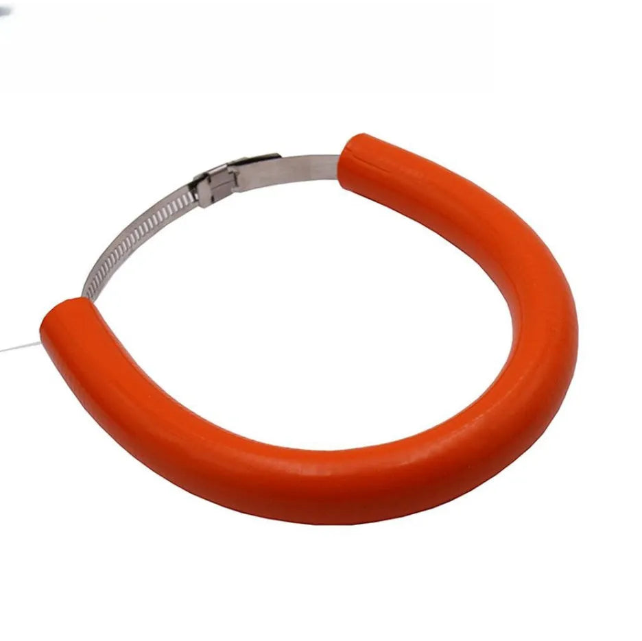 Universal motorcycle exhaust pipe gasket in black, blue, and orange colour options