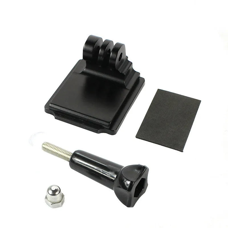 Black aluminium alloy and plastic helmet holder extension with quick release bracket for GoPro Hero 3 and Hero 4 cameras