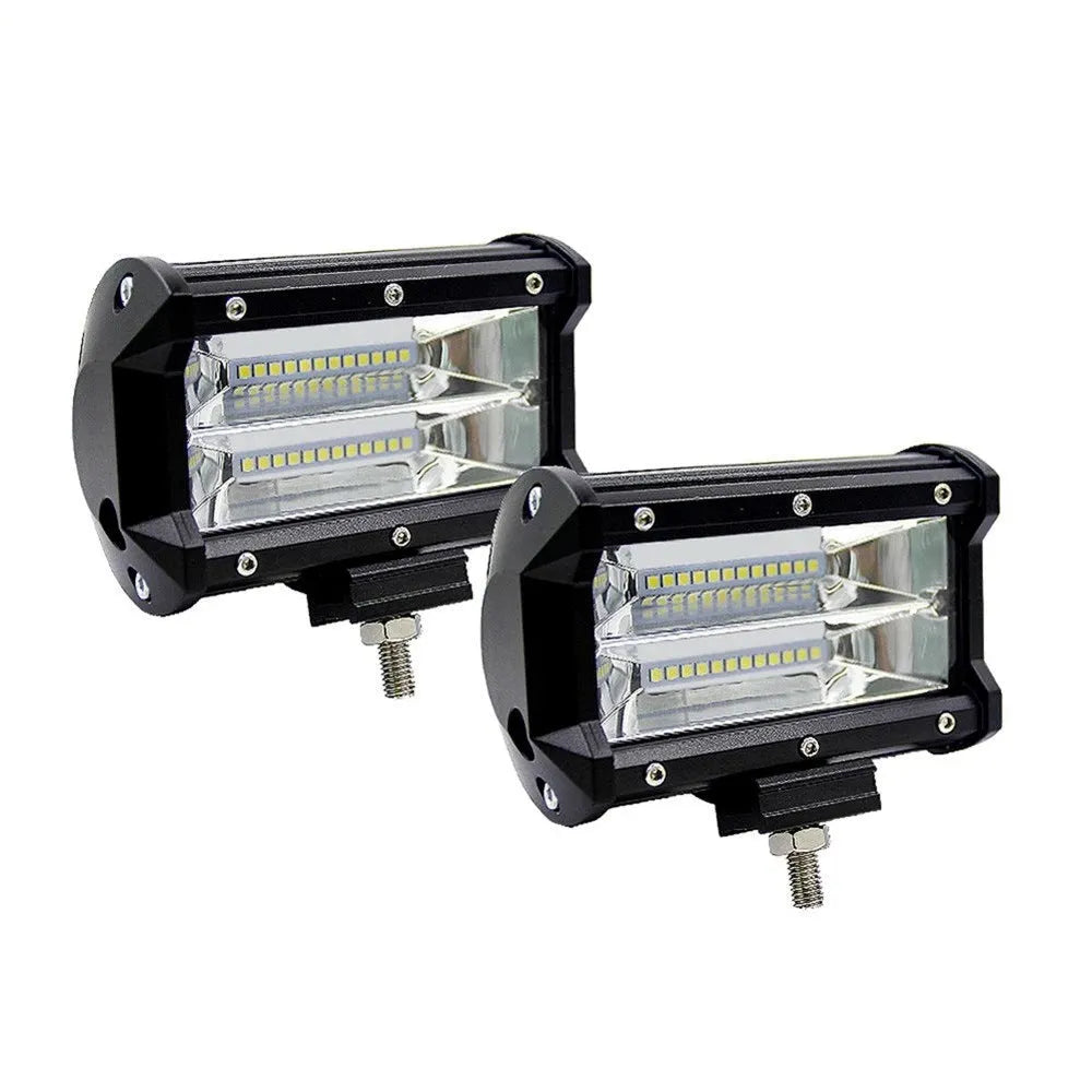 Black 5-inch LED work light with aluminium alloy housing and bracket mount for off-road vehicles