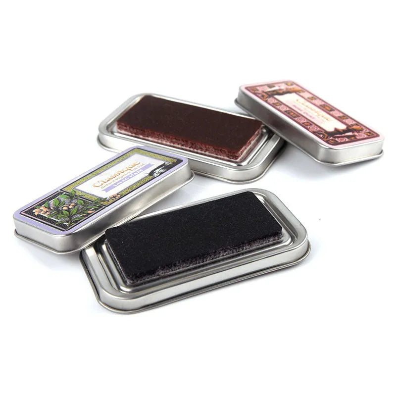 Rectangular oily ink pad for notebook rubber stamps in five colour options