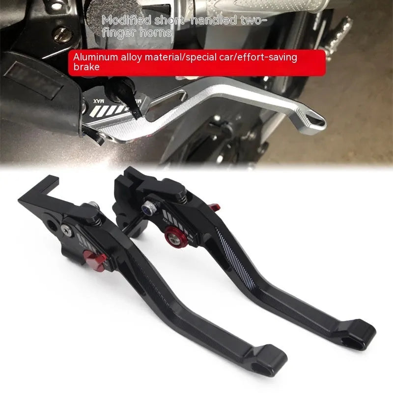 Universal motorcycle two-finger labour-saving metal clutch lever in assorted colours.