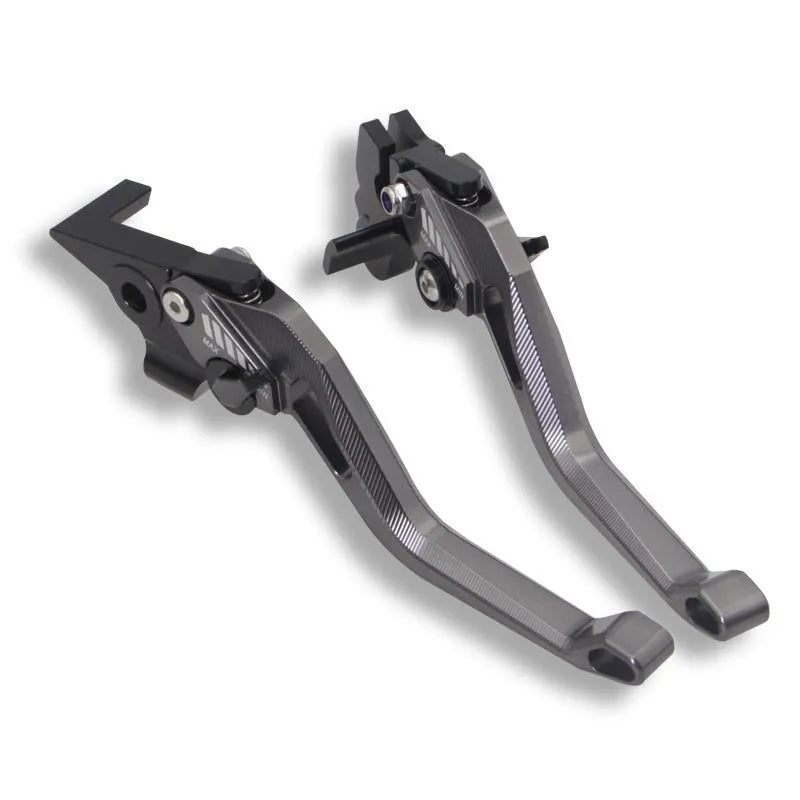 Universal motorcycle two-finger labour-saving metal clutch lever in assorted colours.