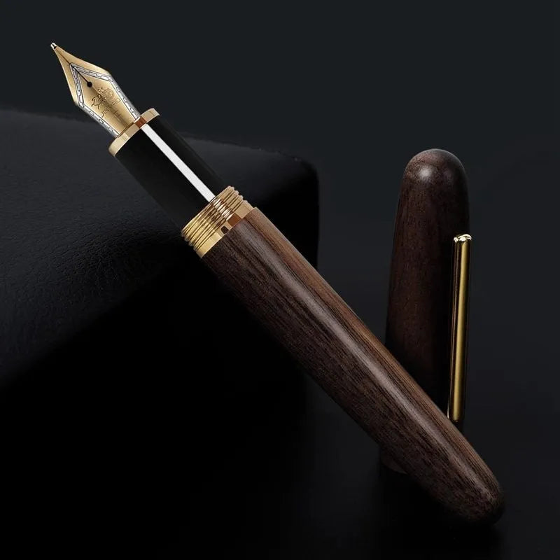Wooden fountain pen with rotating cap in Alpine Pear, Rosewood or Tiger Ebony finish with choice of nib tips