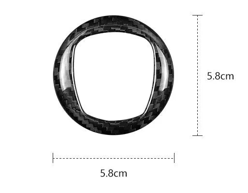 Carbon fibre steering wheel decorative sticker frame in black or red for car interior customisation