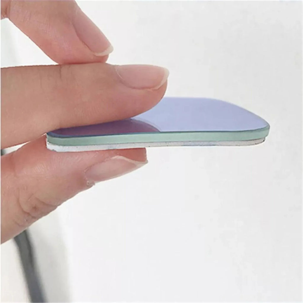 White glass car rearview mirror with adjustable 360-degree rotation for blind spot coverage