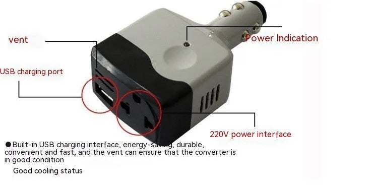 Car cigarette lighter charger transformer with USB port for mobile phone charging