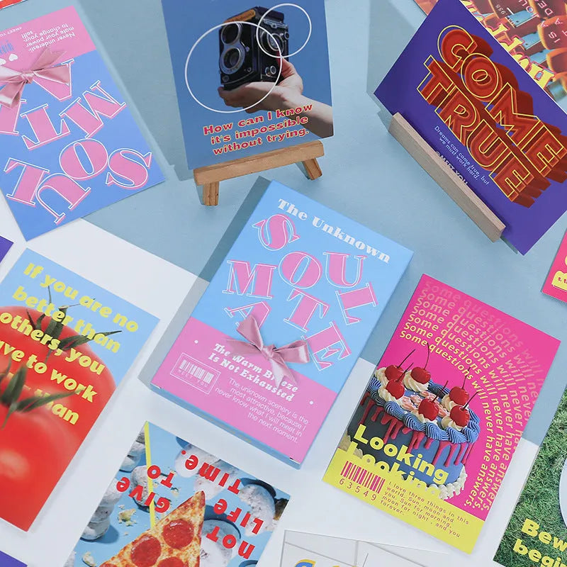 Creative postcard set showing two fresh designs for gift messages and blessings