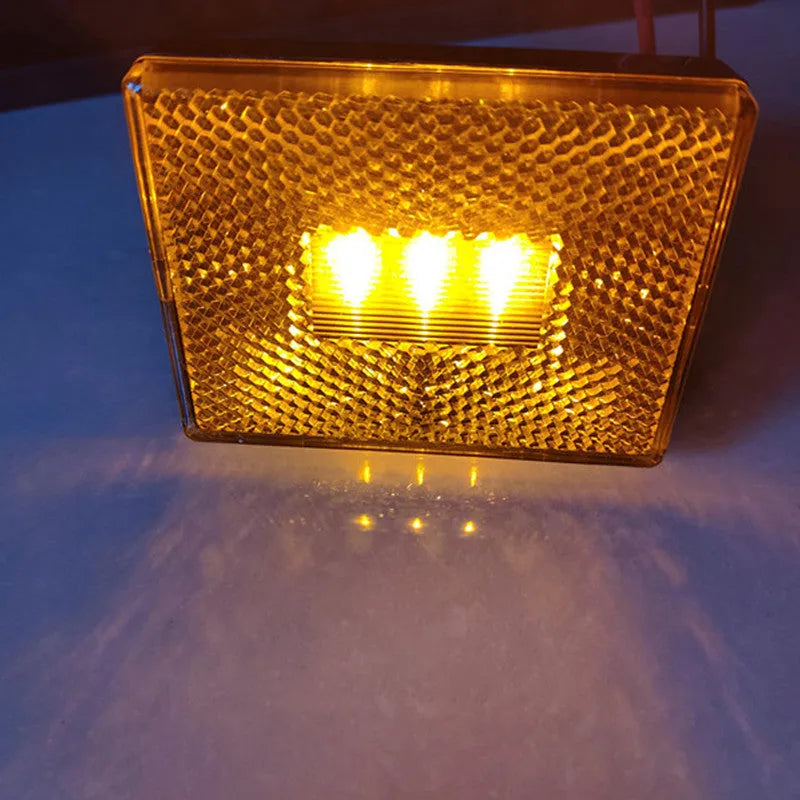 Red and yellow LED trailer side marker light with 19cm wire