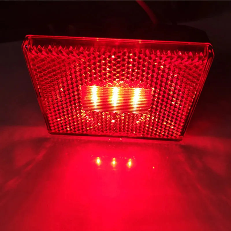 Red and yellow LED trailer side marker light with 19cm wire