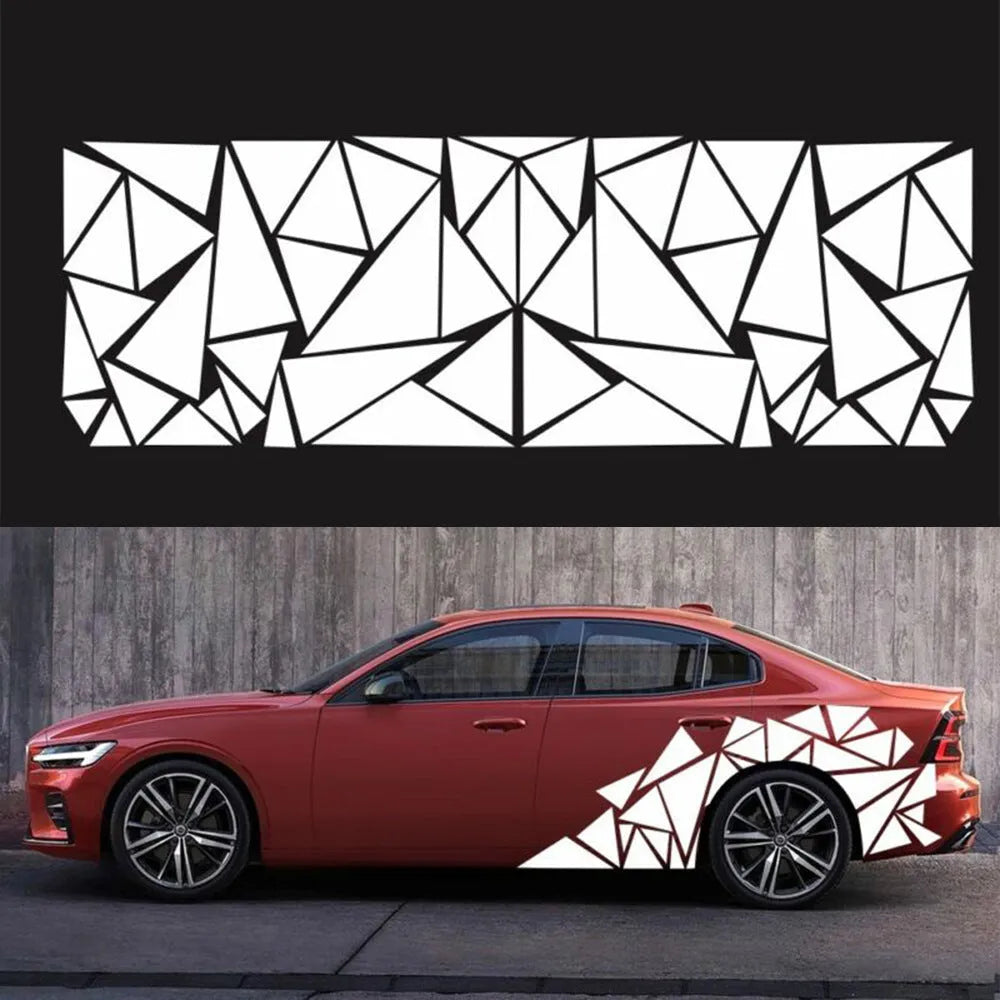 200x60cm car vinyl waistline wheel stickers in black, white, red, yellow, blue colour options