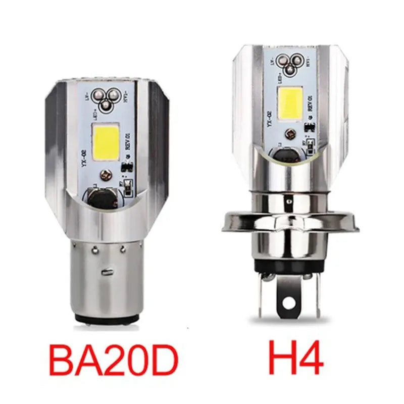 Motorcycle LED M4 double claw H6 built-in lights with aluminium housing and BA20D base