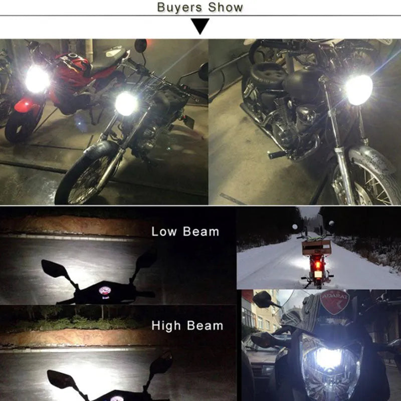 Motorcycle LED M4 double claw H6 built-in lights with aluminium housing and BA20D base