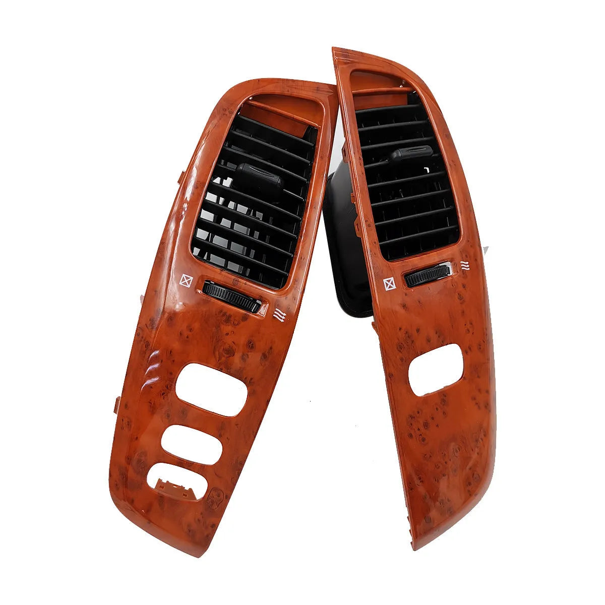 Peach wood coloured ABS plastic air outlet panel, a decorative cover for wall vents.