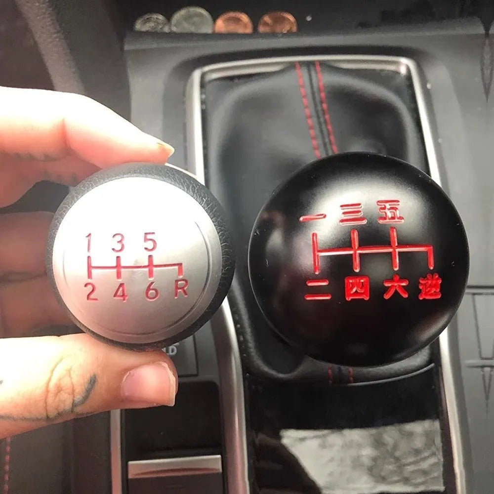 Aluminium alloy car gear shift head in five colour options for manual transmission vehicles