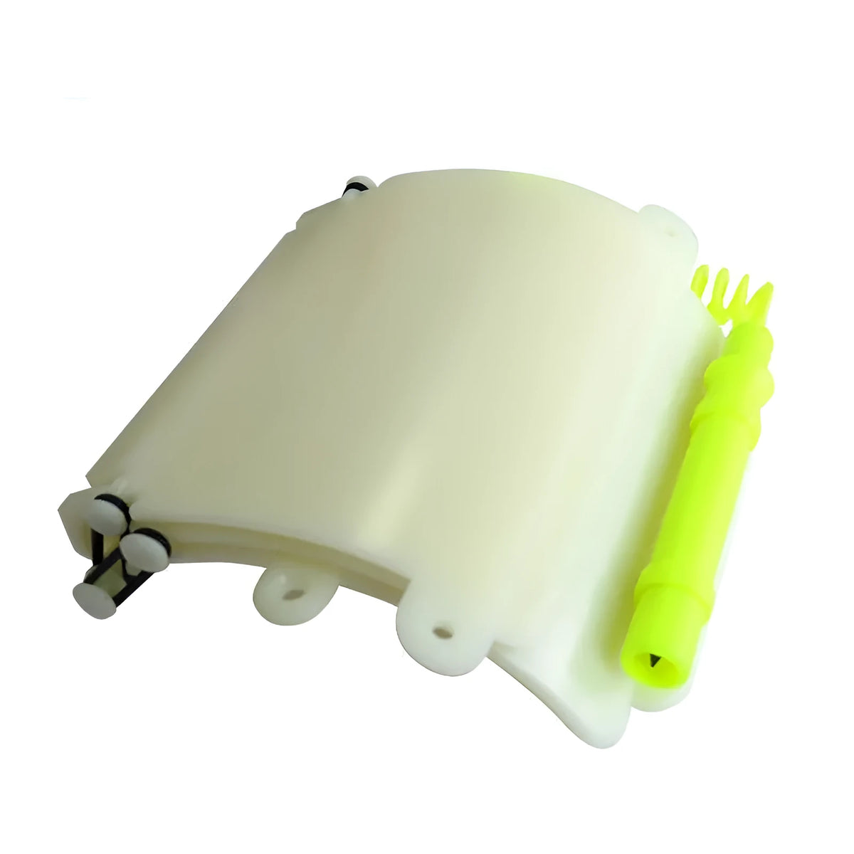 White luminous underwater writing wristboard for diving with pencil and o-ring.