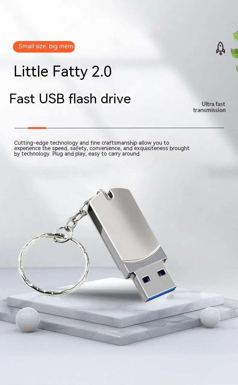 White metal USB flash drive with a rotating cap, showing 16GB capacity and USB 3.0 connector.