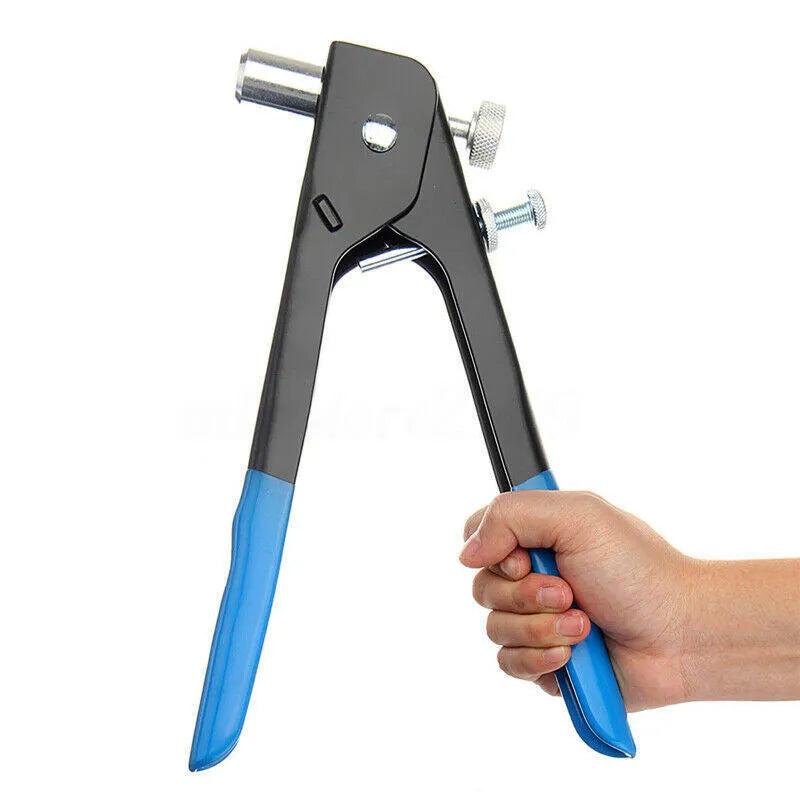 Manual riveter nut set with alloy steel nut gun tool in 86-piece or 106-piece configurations