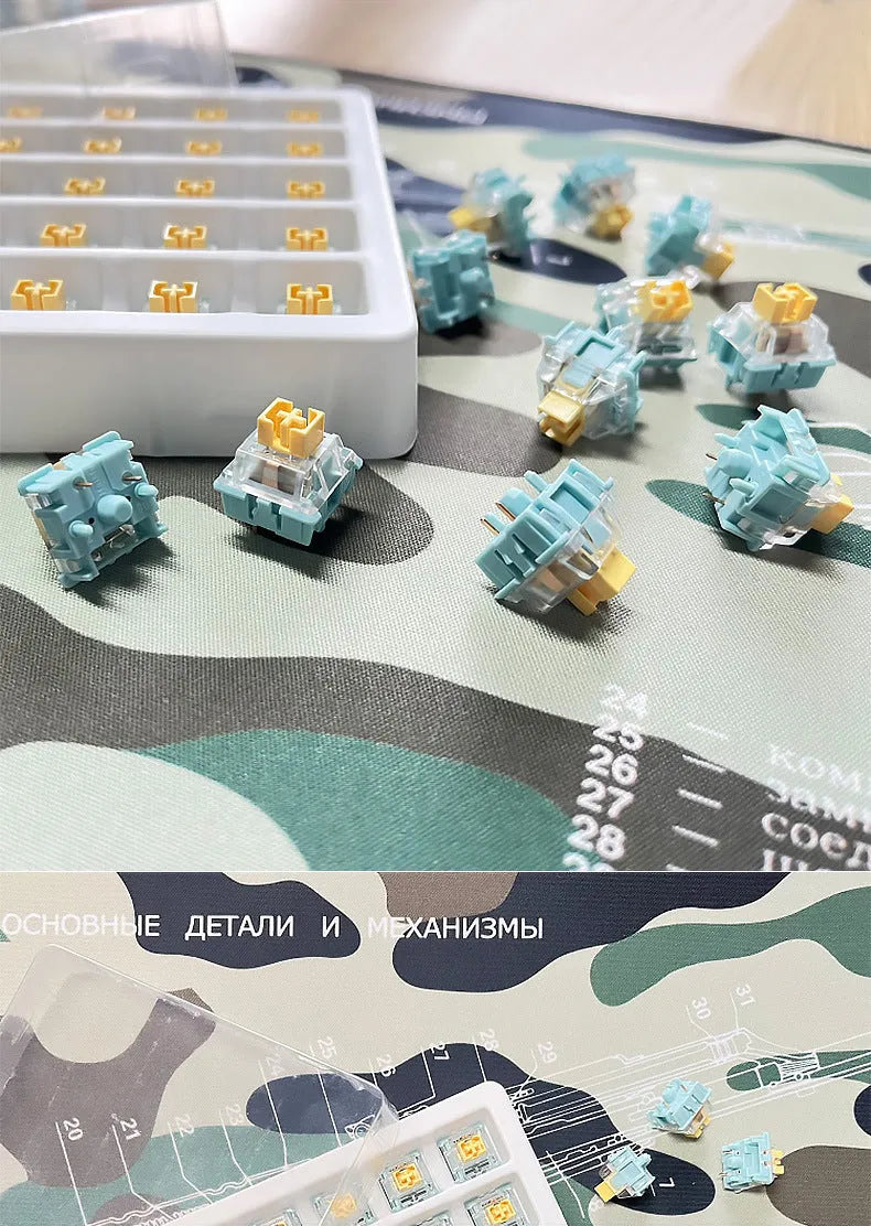 36 Sea Salt Lemon PRO Mute mechanical keyboard switches pack for custom builds