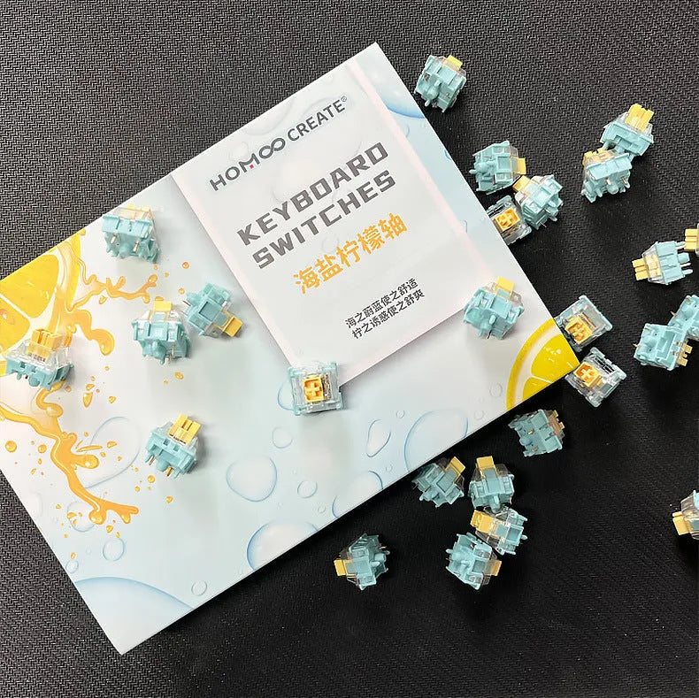 36 Sea Salt Lemon PRO Mute mechanical keyboard switches pack for custom builds