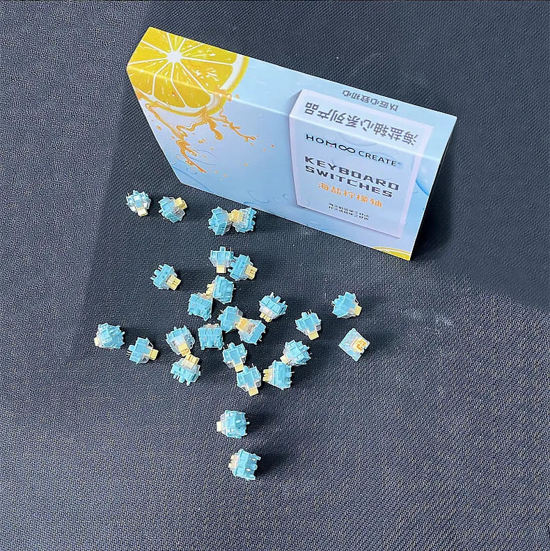 36 Sea Salt Lemon PRO Mute mechanical keyboard switches pack for custom builds