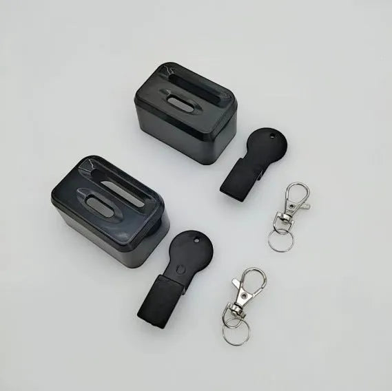 Black and red ABS plastic seat belt lock clamp holder for preventing car seatbelt alarms