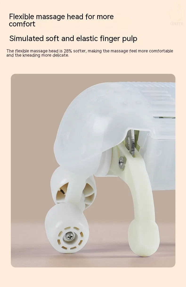 Creamy white rechargeable shoulder and neck massager with kneading nodes