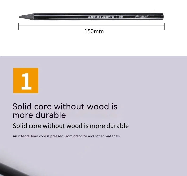Carbonised pencil suit showing six graphite and three carbonised wooden pencils on suction card packaging
