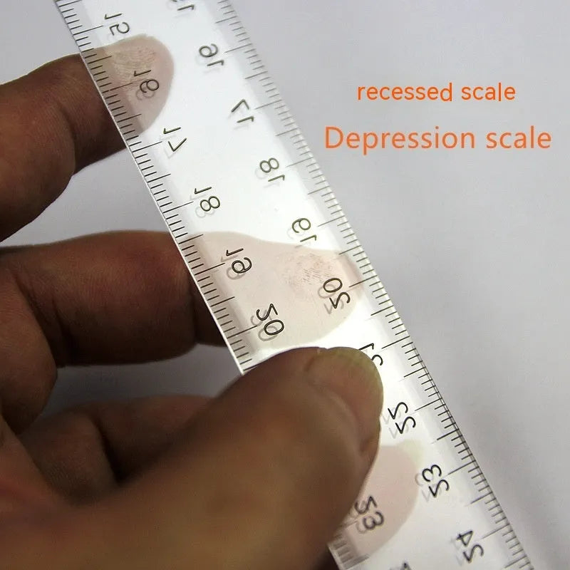 30cm plastic T-shaped ruler with transparent or orange yellow option for technical drawing