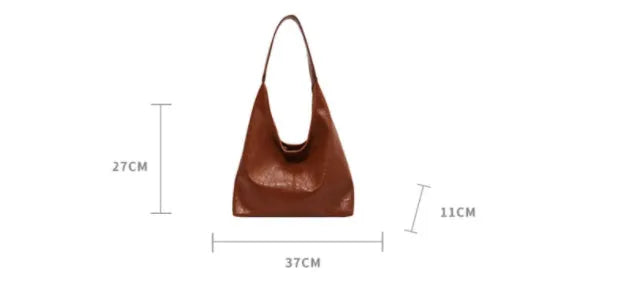 PU leather casual shoulder bag with large capacity and street trend style
