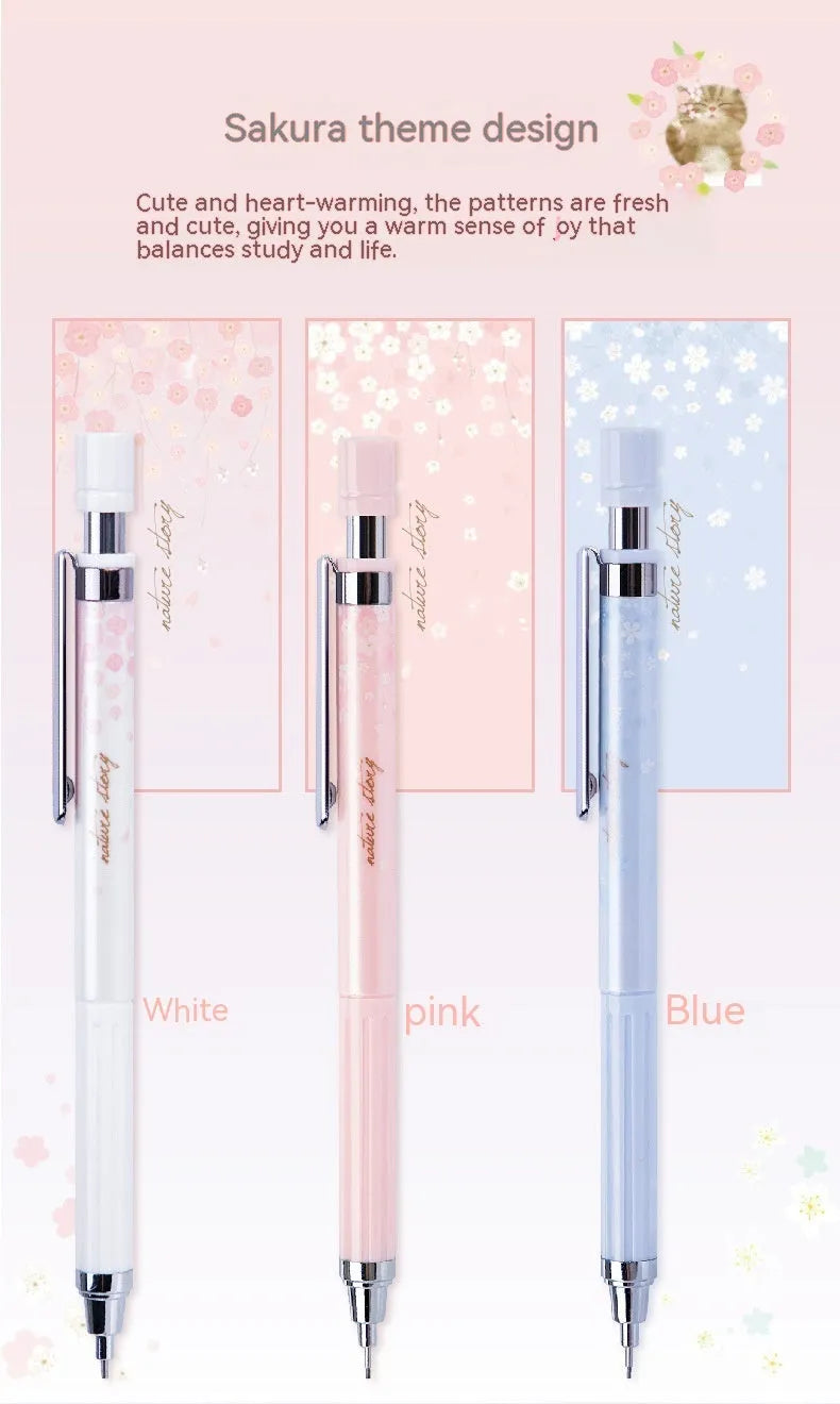 Cartoon automatic pencil set with 0.5mm lead and Sakura style mixed colour design