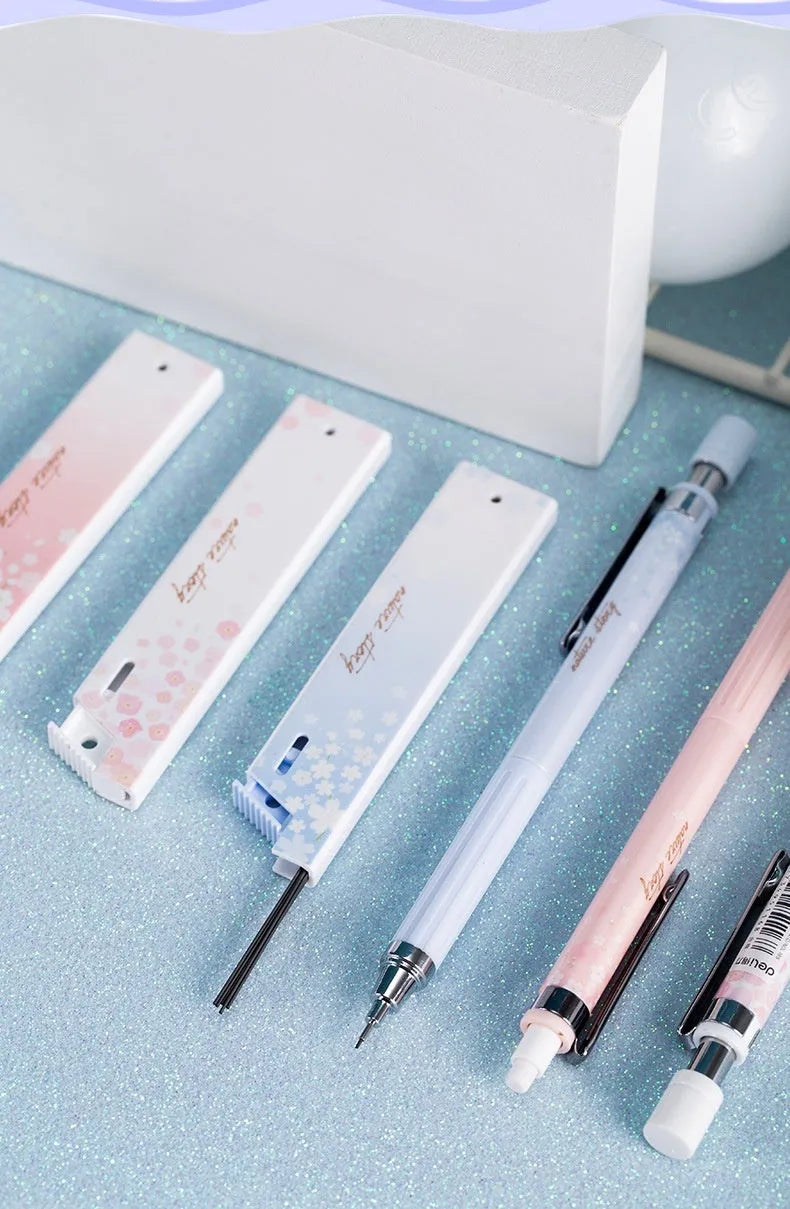 Cartoon automatic pencil set with 0.5mm lead and Sakura style mixed colour design