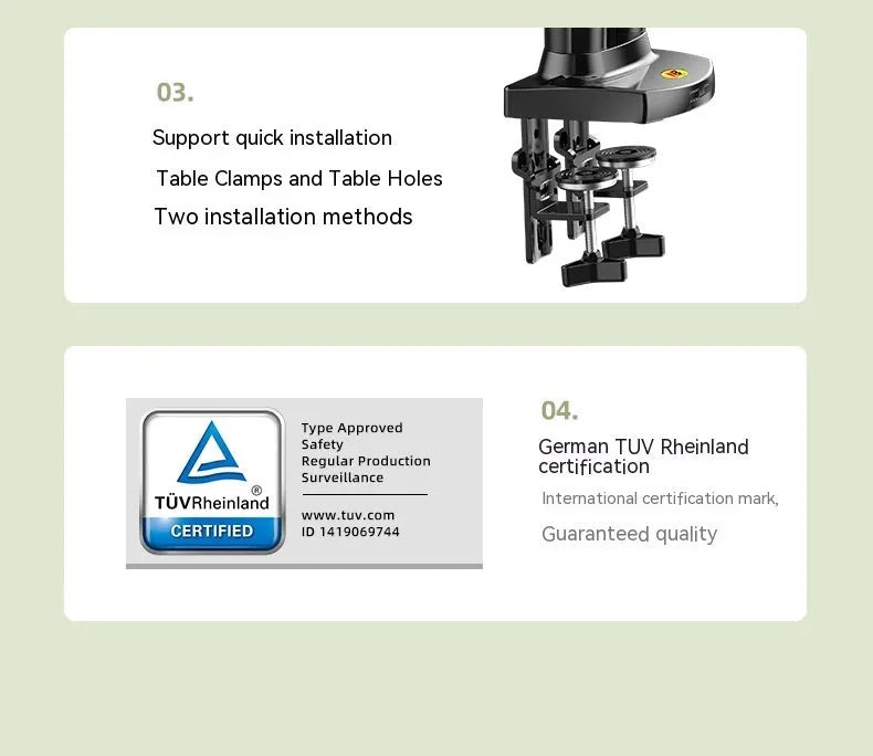 Aluminium alloy dual screen monitor bracket with VESA 75-100mm mounting compatibility