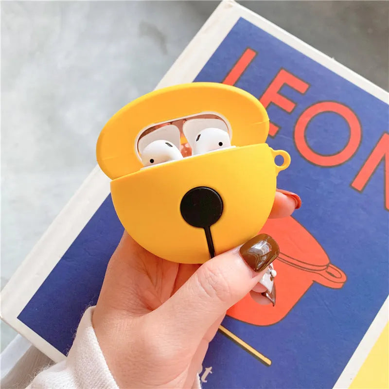 Yellow silicone bell-shaped protective case for Apple AirPods 1st and 2nd generation