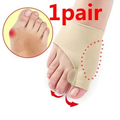 Corrective toe socks with silicone gel bunion pad and toe separator in three sizes