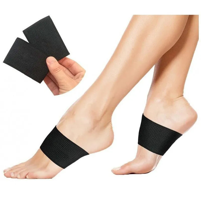 Elastic arch support foot pad in heart style and ordinary style on a neutral background.