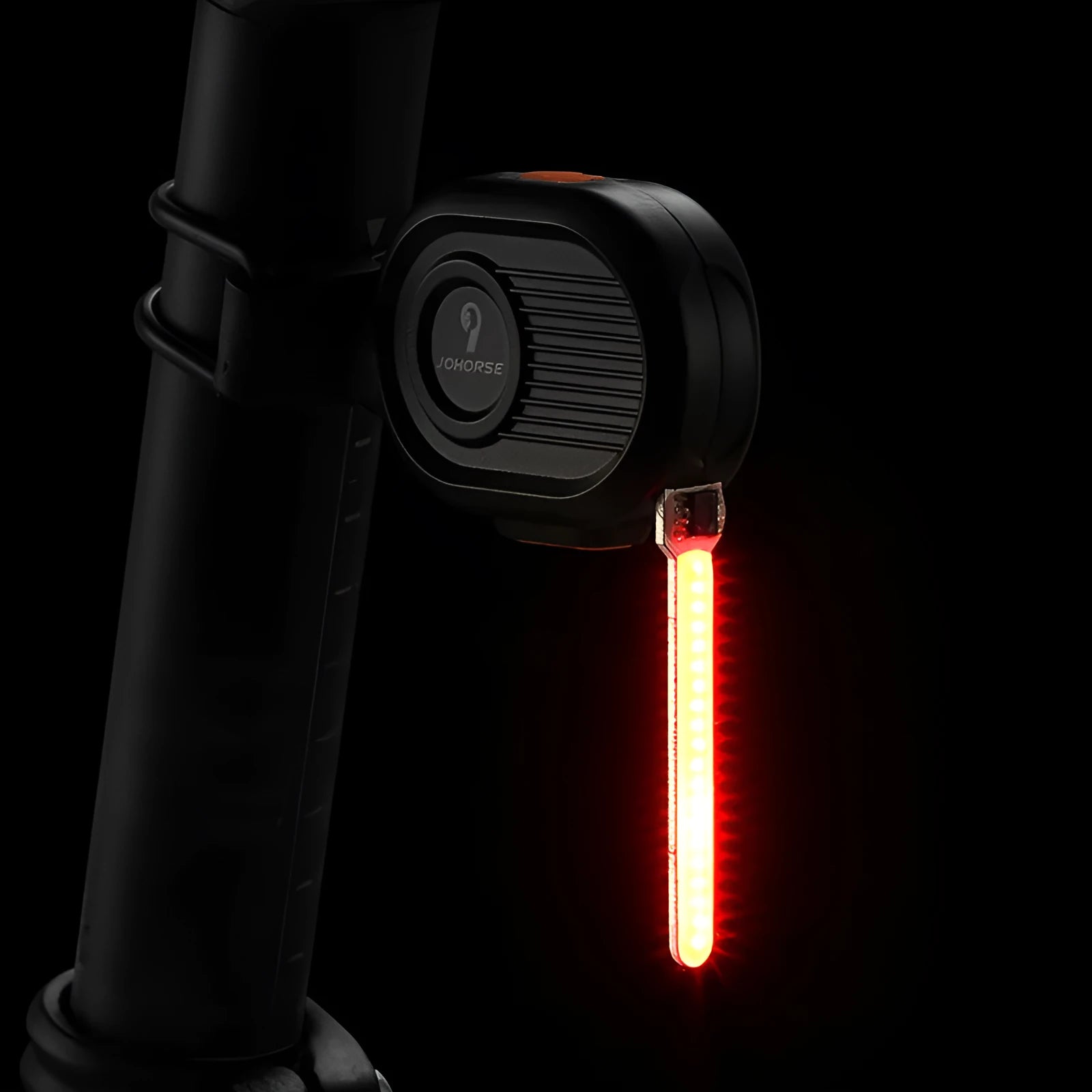 Bicycle tail light showing waterfall LED lighting effect in available colours with Type-C charging port