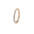 Stainless steel seamless round nose ring showing electroplated colour variations and size specifications