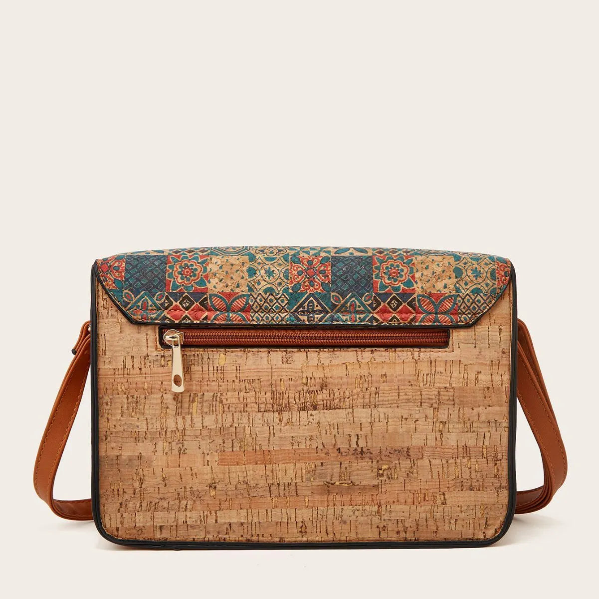 Women's one-shoulder crossbody bag in printed PU leather with single strap