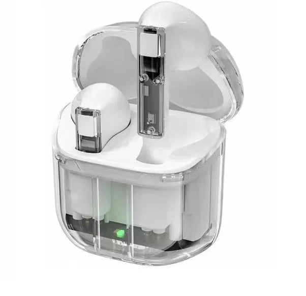 Transparent space capsule case true wireless Bluetooth headphones in multiple colours