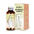 50ml bottle of essential oil for body moisturising and leg massage with natural extracts