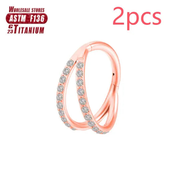 F136 titanium alloy nose ring in gold or silver with 1.2mm gauge available in multiple lengths