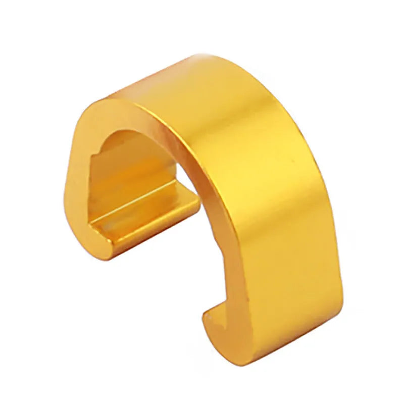 Aluminium alloy C-shaped buckle in multiple colours, shown next to a ruler indicating its 10.2mm by 13mm size.